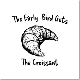 Croissant Early Bird Butter Art Kawaii Yummy Posters and Art